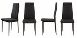 Set od 4 mekane stolice za trpezariju i dnevni boravak, crne, ModernHome