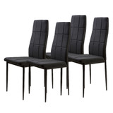 Set od 4 mekane stolice za trpezariju i dnevni boravak, crne, ModernHome