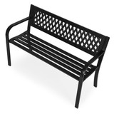 Vrtna klupa s alatnom naslonom 120×50 cm, metal, park stil, crna, MultiGarden