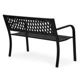 Vrtna klupa s alatnom naslonom 120×50 cm, metal, park stil, crna, MultiGarden