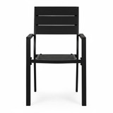 Set od 2 vrtne stolice za terasu ili balkon, čelik i HDPE crne boje MultiGarden