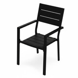 Set od 2 vrtne stolice za terasu ili balkon, čelik i HDPE crne boje MultiGarden