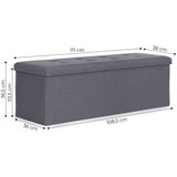 Tufted otomana 111x38 cm sa skladištem, mekana klupa sa pohranom, svetlsiva, ModernHome