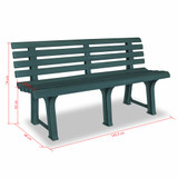 Vrtna klupa 145,5 cm plastična zelena Vrtna klupa 145,5 cm plastična zelena