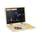 Drveni magnetski edukativni laptop sa pločom, telefonom i slovima ECOTOYS