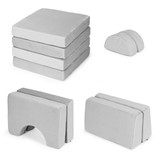 Velika modularna 2-sedišna sklapiva sofa za djecu DIY sa 10 mekih jastuka - siva ECOTOYS