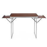Kampni stol 120x60 cm sklopivi kofer stol sa 2 police, smeđi, MultiGarden