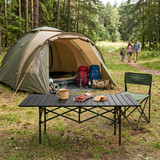 Sklopivi kamping stol 120x55 cm sa torbicom za nošenje, crni, MultiGarden