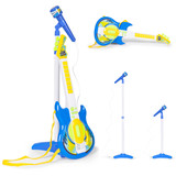 Električna gitara i mikrofon sa stativom za djecu – MP3 kompatibilna, plava