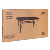 Vrtni stol 160×90 cm od kaljenog stakla sa otvorom za suncobran, crni, MultiGarden