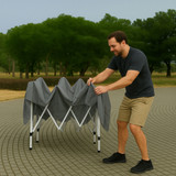Automatski vrtni šator 3x3 m, pop-up šapitor za vrt ili terasu, sivi, MultiGarden