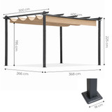 Vrtna pergola MultiGarden 3x4 m, čelik, bež