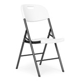 Set od 4 sklopive stolice za catering, metal, HDPE, bijele, MultiGarden