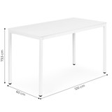 Kuhinjski stol i radni stol 4-5 osoba 120x60 cm bijeli ModernHome