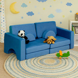 Sklapivi modularni sofa za djecu veliki 2-osobni DIY 10 mekih jastuka - Plava ECOTOYS