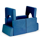 Sklapivi modularni sofa za djecu veliki 2-osobni DIY 10 mekih jastuka - Plava ECOTOYS