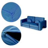 Sklapivi modularni sofa za djecu veliki 2-osobni DIY 10 mekih jastuka - Plava ECOTOYS