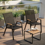 Set od 4 vrtne stolice, set za terasu i balkon, crne, MultiGarden