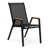 Set od 4 vrtne stolice, set za terasu i balkon, crne, MultiGarden
