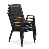 Set od 4 vrtne stolice, set za terasu i balkon, crne, MultiGarden