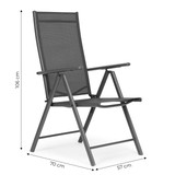 Set od 2 sklopive čelične vrtne stolice sa podesivim naslonom MultiGarden - siva