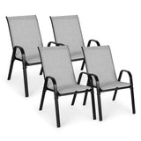 Set od 4 vrtne stolice za terasu ili balkon, svijetlo siva, MultiGarden