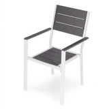 Set od 2 vrtne stolice za terasu i balkon HDPE čelik siva bijela MultiGarden