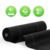 Crna UV-otporna agro tkanina 90 g/m² za kontrolu korova 3,2×50 m, igle, MultiGarden