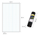Crna UV-otporna agro tkanina 90 g/m² za kontrolu korova 3,2×50 m, igle, MultiGarden