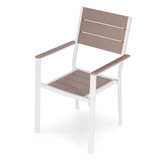 Set od 2 vrtne stolice za terasu ili balkon, čelik i HDPE bijele boje MultiGarden
