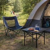 Sklopivi kamp stol 120x55 cm sa torbom za nošenje, crni, MultiGarden
