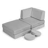 Veliki sklopivi modularni sofa za djecu DIY, 8 mekanih jastuka - sivi ECOTOYS
