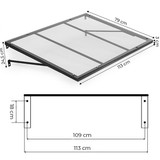 Nadstrešnica za vrata 113x80 cm zaštita od UV zračenja MultiGarden