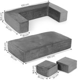 Modularna Sklopiva Sofa za Djecu DIY 4 Meka Jastuka - Siva ECOTOYS
