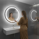LED Ogledalo za Kupaonicu Okruglo Zidno 60 cm 3 Boje Touch Prekidač Regulacija Sjaja ModernHome