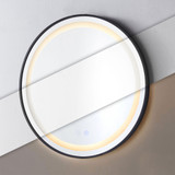 LED Ogledalo za Kupaonicu Okruglo Zidno 60 cm 3 Boje Touch Prekidač Regulacija Sjaja ModernHome