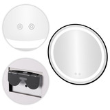 LED Ogledalo za Kupaonicu Okruglo Zidno 60 cm 3 Boje Touch Prekidač Regulacija Sjaja ModernHome