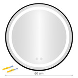 LED Ogledalo za Kupaonicu Okruglo Zidno 60 cm 3 Boje Touch Prekidač Regulacija Sjaja ModernHome