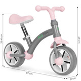 Balans bicikl za djecu, EVA točkovi, podesiva sjedala, sivi, ECOTOYS