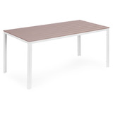 Vrtni stol za 6 osoba 156x78 cm polywood bež bijeli MultiGarden