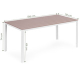 Vrtni stol za 6 osoba 156x78 cm polywood bež bijeli MultiGarden