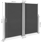 Dvostrana tenda 300x300x180 cm, zaštita od sunca i pogleda, antracit, MultiGarden