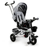 360° Rotirajući Tricikl Deluxe sa Šatorom Siva ECOTOYS