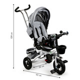 360° Rotirajući Tricikl Deluxe sa Šatorom Siva ECOTOYS