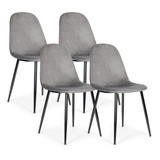 Set od 4 Velvet stolice za dnevnu sobu i blagovaonicu Grey ModernHome