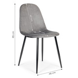 Set od 4 Velvet stolice za dnevnu sobu i blagovaonicu Grey ModernHome