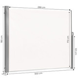 Sklopiva markiza 300x180 cm sa bočnim roletom, zaslon za terasu, bež, MultiGarden