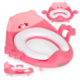 Dječji WC školjka s ručkama, mekani jastučić, roza, ECOTOYS