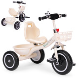Tricikl sa ne-klizavim dršćama, zvonom i košarom, bež, ECOTOYS