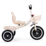 Tricikl sa ne-klizavim dršćama, zvonom i košarom, bež, ECOTOYS